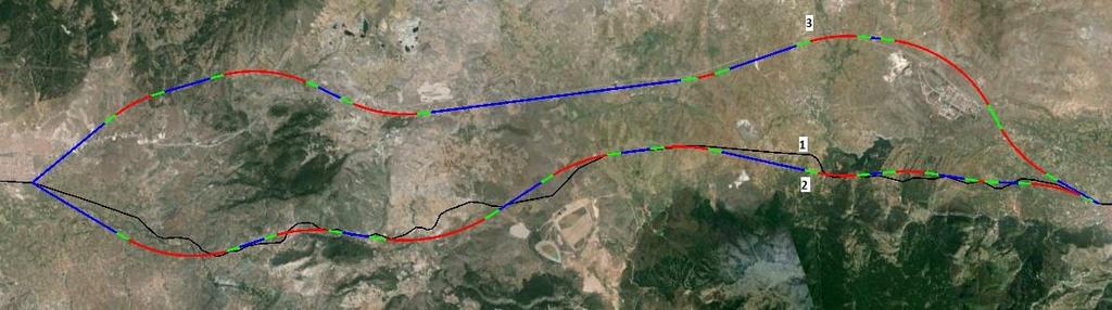 Çizelge 7.24 Hesaplanan Yaklaşık Maliyetler Başlangıç (km) Bitiş (km) Yarma (TL) Dolgu (TL) Köprü (TL) Tünel (TL) 0+000 34+600 55.317.735,7 12.287.333,7 4.800.000 0 Toplam (TL) 72.405.