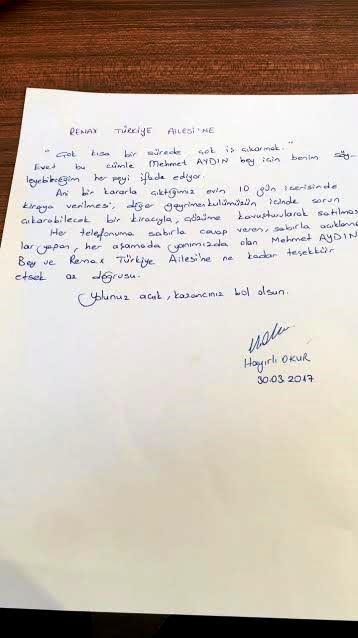 03.2017 Doğru adres Remax Eksen'in her çalışanı özel olmakla beraber güleryüzüyle, naif sesiyle, gece gündüz demeden aklıma takılan her sorumu sabırla cevaplamasıyla, piyasa ve bizim emlağımıza