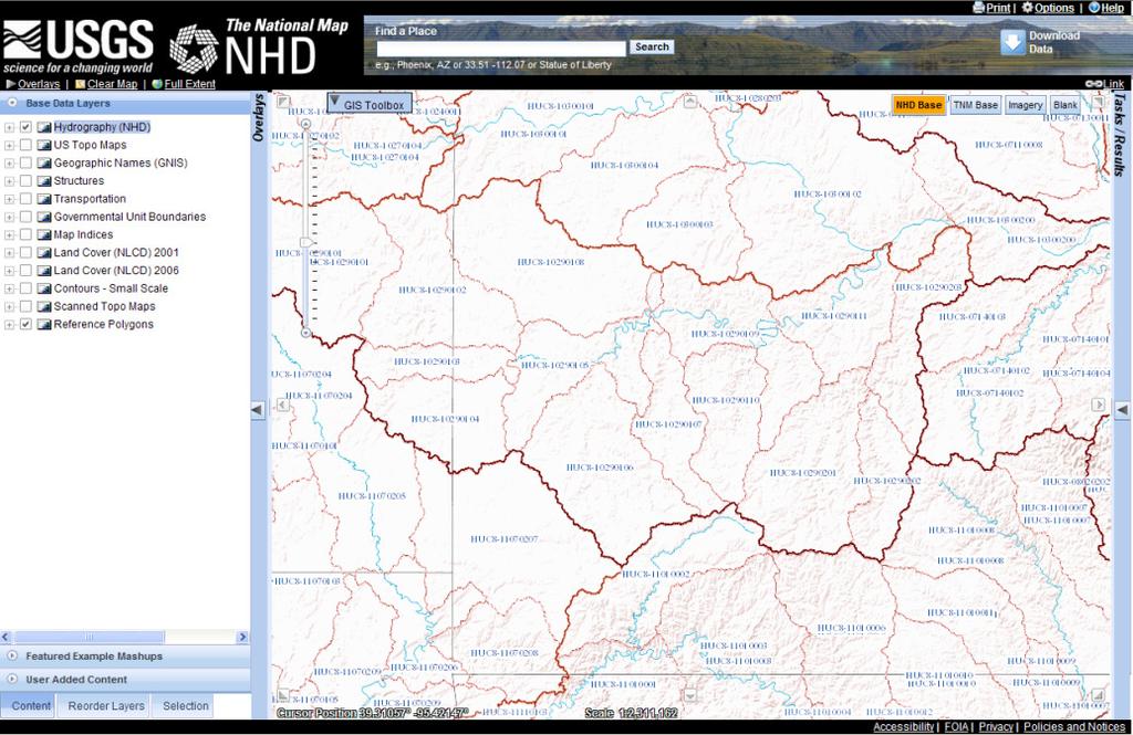 5.1 Veriler ve Çalışma Alanı Bu çalışmada, veri kaynağı USGS tarafından geliştirilen Ulusal Hidrografik Veri Setleridir.