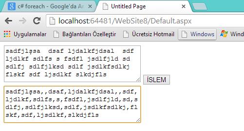 Makalemin en başında belirttiğim örneklerde birden fazla string in birleştirilmesiyle ilgili örneklerin hepsi StringBuilder sınıfı kullanılarak yapılmalıdır.