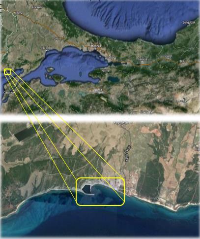 668 Şekil 10. Çalışma alanı: Yayla Sahili Bu çalışma kapsamında kıyı değişiminin tespiti için kullanılan farklı tarihlerdeki uydu görüntüleri glovis.usgs.gov sitesinden sağlanmıştır.