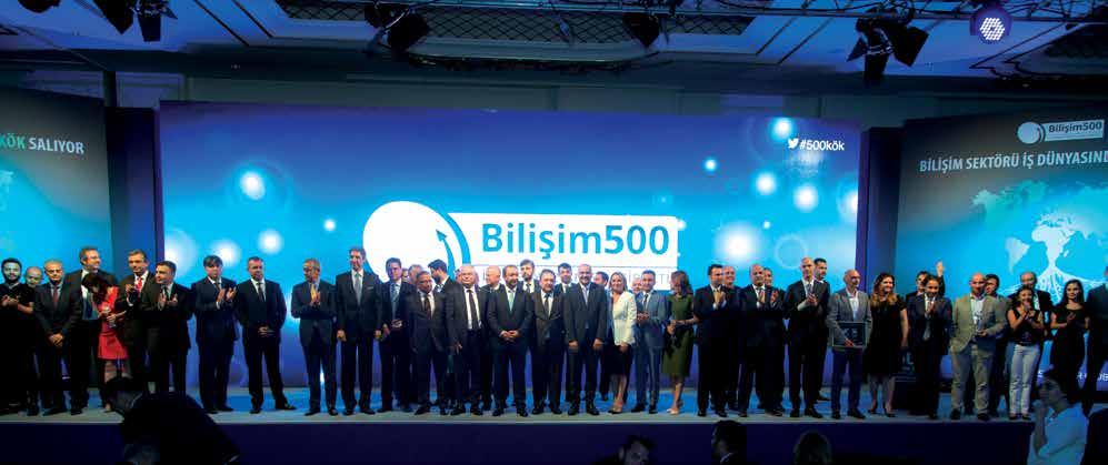 Bilişim 500 töreninde bilişim teknolojilerinin toplam 69 kategoride zirveye ulaşan şirketleri ve ciro sıralamasına göre Bilgi Teknolojileri ve