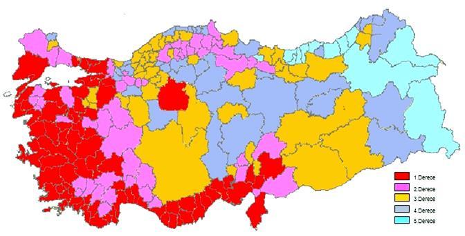 Orman İşletme Müdürlüklerinin Yangına hassasiyet durumu Orman alanlarımızın 12,6 milyon ha lık kısmı yangına çok hassas bölgelerde yer almaktadır. Bu alanların 7,67 milyon ha ı 1.