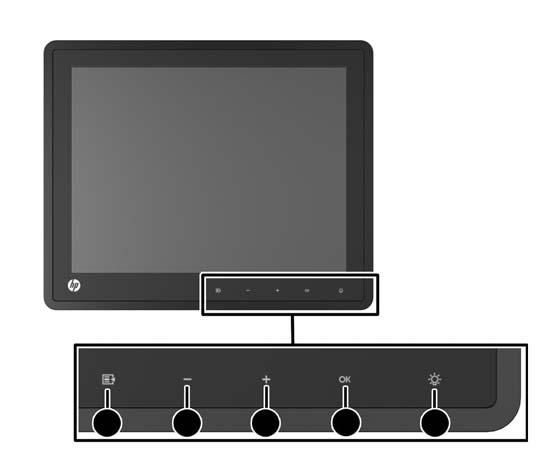 3 Monitörü Kullanma Ön Panel Denetimleri Şekil 3-1 Monitör Ön Panel Denetimleri NOT: Ön panel denetimleri yanmadıkça etkin değildir.