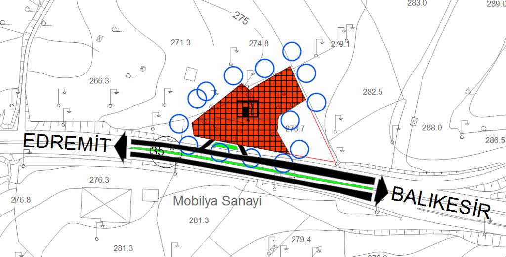 8. PLANLAMA KARARLARI Planlama alanına ait doğal, fiziksel ve kurumsal eşikler dikkate alınarak; ITRF 96 koordinat sisteminde onaylanmış 1/5000 ölçekli, I19-C-1-B paftasında; yatayda; x =