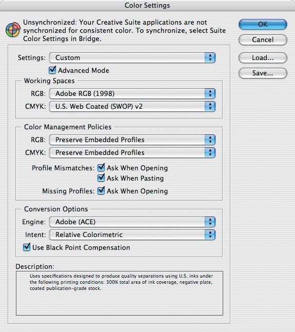 Renk yönetimi Monitör çıkışının provası (InDesign, PS sürücüsü) Bu örnekte Mac OS sisteminde, PostScript sürücüsü ile Adobe InDesign CS2 kullanılmaktadır. Renk yönetimi yazıcı tarafından yapılır. 1.