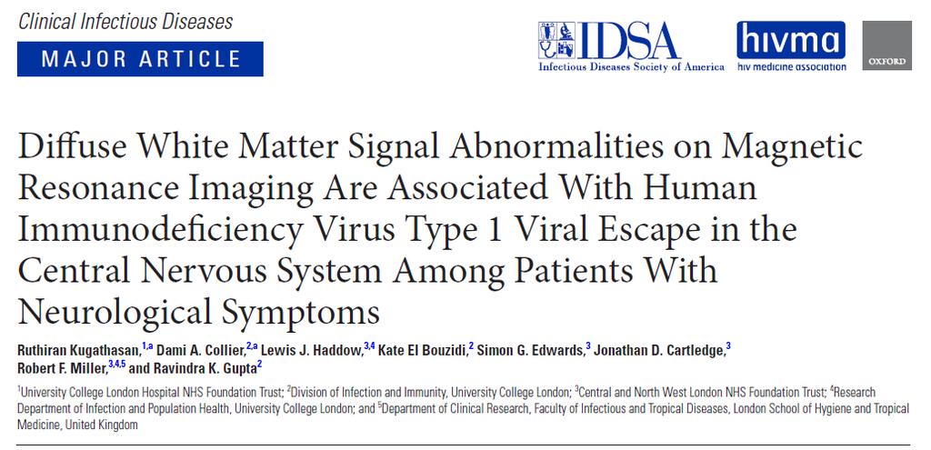 Nörolojik bulgusu olan bazı hastalarda ART tedavisi ile viremi plasmada baskılanmış olsa bile virusun kaçarak sığındığı beyaz cevherdeki