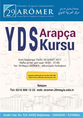 İbrahim HELALŞAH 29 MAYIS ARÖMER toplumun her kesiminden insanların bilgi ve becerilerini artırmaları için ihtiyaç duyulan alanlarda Arapça eğitim