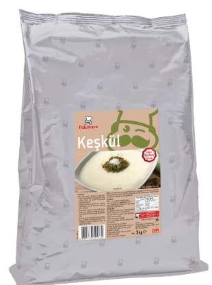 Ambalaj : 3 kg x 4 adet Raf ömrü : 18 ay Keşkül Aroması, kıvamı, lezzetiyle geleneksel