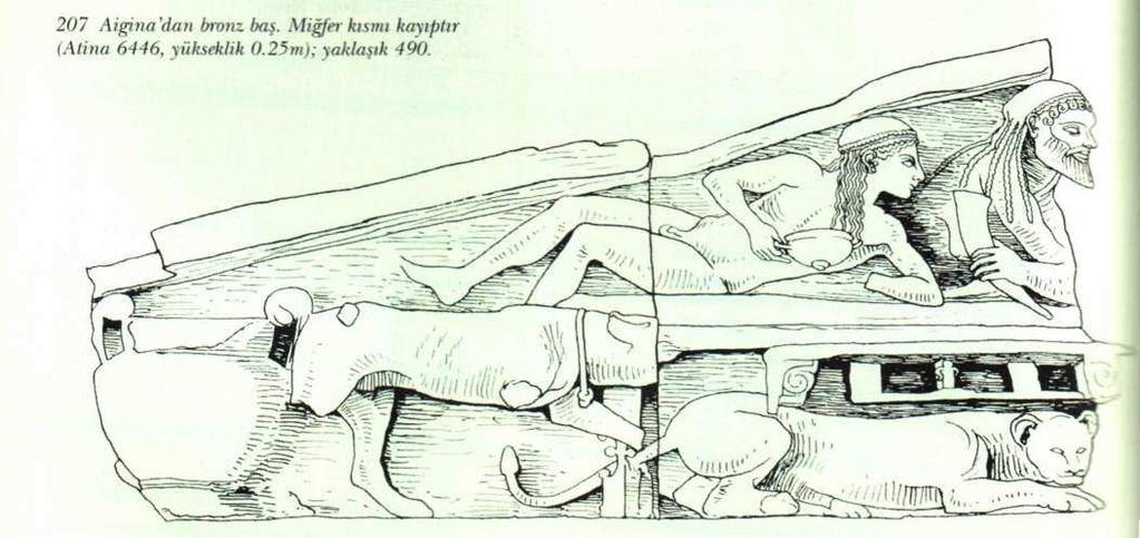 üsliimle geın bir oğ/aııla birlikle l)ion\sos ıııı izlendiği ziya/el sahnesi, lamı