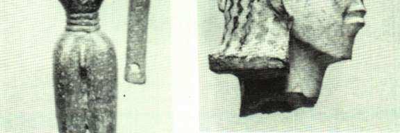 7 Karditsa'dan (Thessalia) bronz savaşçı figürü. Sağ elinde taşıdığı mızrağı kayıptır.