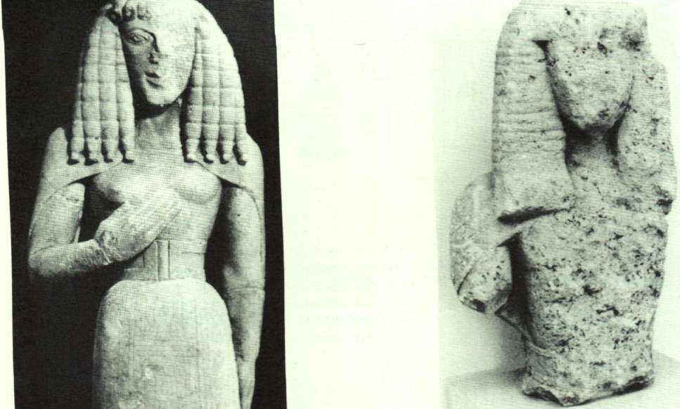 29 Astritsi 'de bulunan kireçtaşından oturan figür (Herakleion