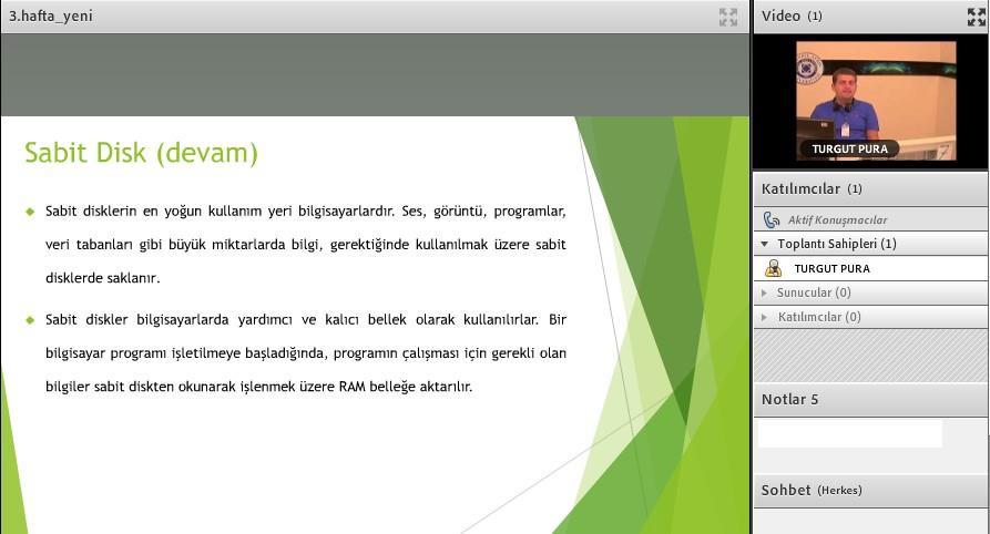 Asenkron Video Kaydı Sanal sınıflarda yapılan senkron dersler kaydedilir ve video olarak sistemde tutulur.