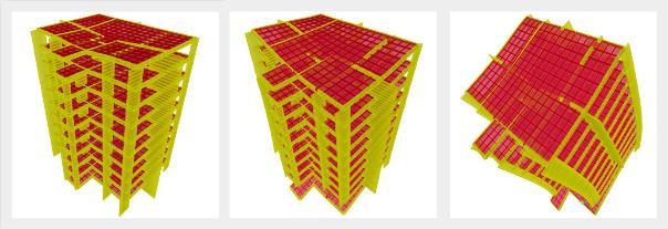 gösterilmiştir. Şekil 10. 1 numaralı binanın yıkım simülasyonu (1. sn, 1,6. sn ve 2.5. sn) Şekil 11.