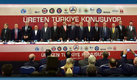 ÜRETEN TÜRKİYE KONUŞACAK, YENİ TEŞVİK VE DESTEKLER AYRINTILARIYLA ANLATILACAK Üreten Türkiye Konuşuyor toplantıları ile devletin iş dünyasına verdiği teşvikler, yapılan iyileştirilmeler 12 ilde