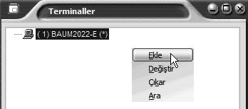 Kullanıcı: eklenen terminale kullanma yetkisine sahip kullanıcıdır. Önceden tanımlanmış kullanıcılar listesinden yetkili kullanıcı belirlenir.
