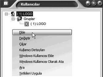 Sistem yöneticisi ve kullanıcı olarak iki yetki düzeyi mevcuttur.