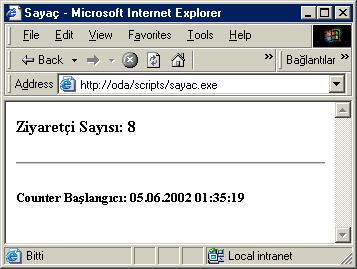 Web Server Uygulamaları Writeln (Dosya, tarih);//tarihi yaz Writeln (Dosya, say);//sayacı yaz Close (Dosya);//dosyayı kapat //html başlığı writeln ('content-type: text/html'); writeln (''); //html