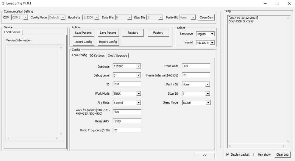 Routing-1 Ayarları Routing-1 modemin ayarlarını ve seri haberleşme ayarlarını girdikten sonra Save params butonuna basınız.