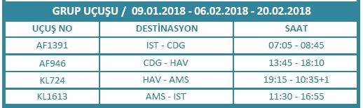 MSC ARMONIA ile KÜBA & KARAYİPLER 09 OCAK 06,20 ŞUBAT 2018 (14 gece 15 gün) Tarih Liman Varış Hareket İstanbul-Havana Air France-AF1391 tarifeli seferler ile Paris aktarmalı uçuş, 1 Gün *** ***