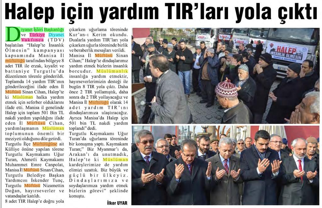 YENİ TURGUTLU Tarih : 13.01.2017 HAFTADA 6 GÜN YERE.