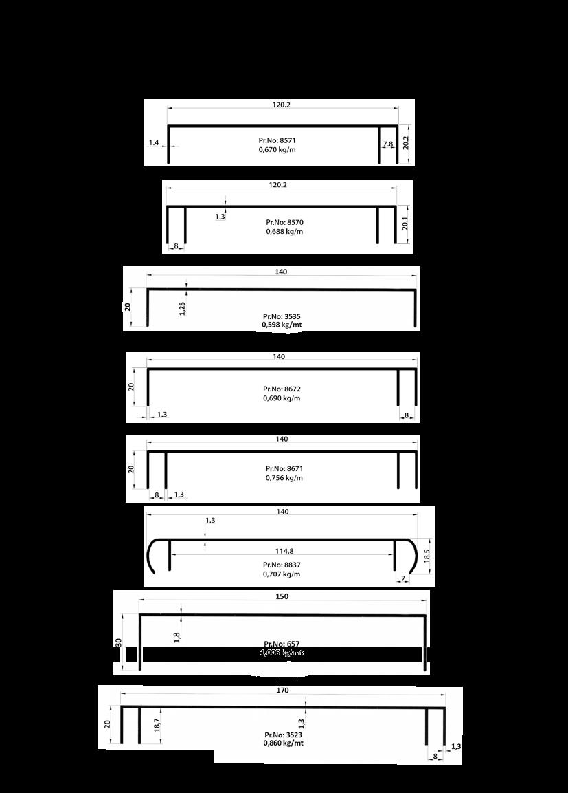 Alüminyum Profil Kesitleri Alüminyum Profil Kesitleri Pr.