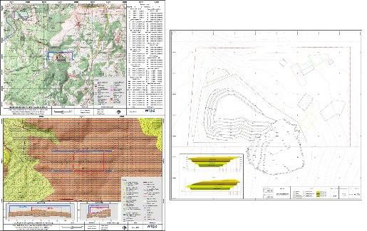 modeling from measurements Acquiring detailed aerial photos by UAV Creation of orthophoto from aerial photos Modeling Studies Pit designs for projects Underground mine designs