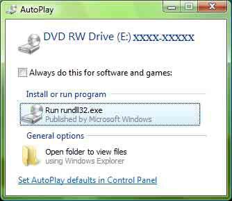 6 Add Program kutucuğunda IP Setup Program ı seçin ve OK yi tıklayın. CD, CD sürücüye konduğunda AutoPlay görünür, Install or run program ı tıklayın.