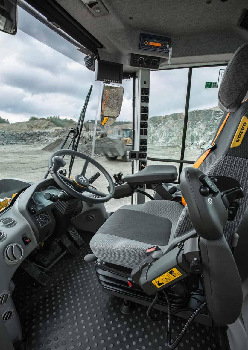 Volvo kabini ROPS/FOPS sertifikalı geniş hacimli kabin, ergonomik olarak yerleştirilmiş