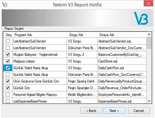 R NebimExtra Güncellemeler Raporlar Düzeltmeler Listesi bölümünde hotfix de yayınlanan konular tarih sırasıyla listelenmiştir.