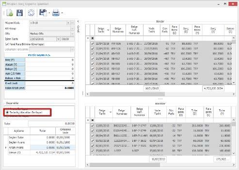 M Müşteri Borç Kapama İşlemleri programına Tedarikçi Alacakları ile Kapat seçeneği eklendi.