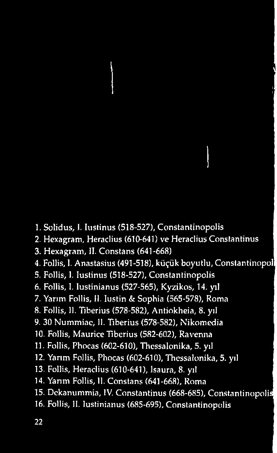 Follis, II. Tıberius (578-582), Antiokheia, 8. yıl 9. 30 Nummine, II. Tıberius (578-582), N'ikomcdia 10.