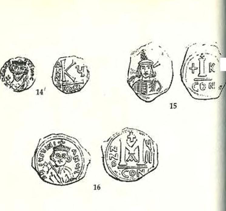 Yarım Follis, Phocas (602-610), Thessalonika, 5. yıl 13. Follis, Heraclius (610-641), Isaura, 8. yıl 14.