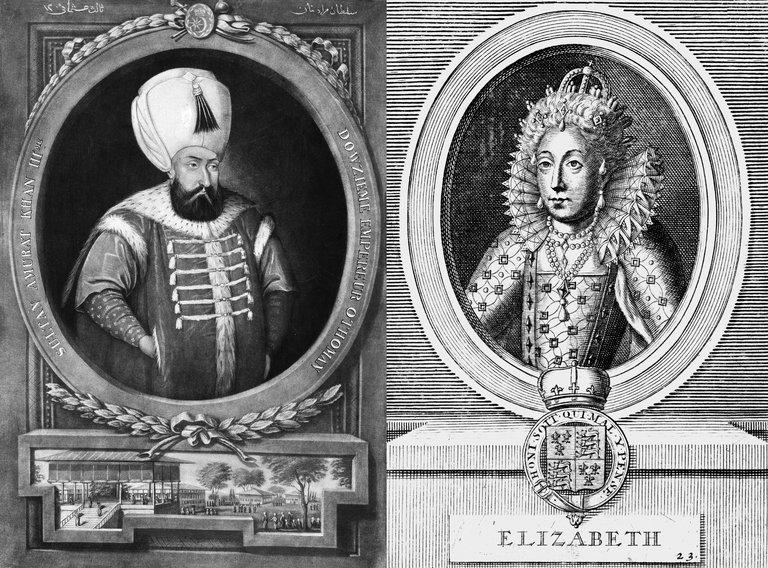için örtülü bir söz de aldı. 3. Murad - 1. Elizabeth Para ülkeye akarken, Elizabeth Müslüman müttefiklerine karşılıklı ticaretin getirilerini öven mektuplar yazıyordu.