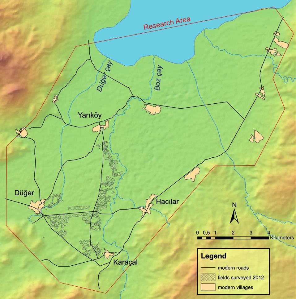 Res. 2 Tarihöncesi Dönem e ait yoğun buluntu alanı (tepenin üstünde) Fig. 2 Location of Prehistoric concentration (on top of hill) Res.