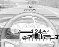 Göstergeler ve kumanda birimleri 117 Hız görünümü Şunları gösterir: kilometre saati: dijital hız göstergesi trafik işaretleri: hız limitlerinin göstergesi Performans Görünümü Şunları gösterir: