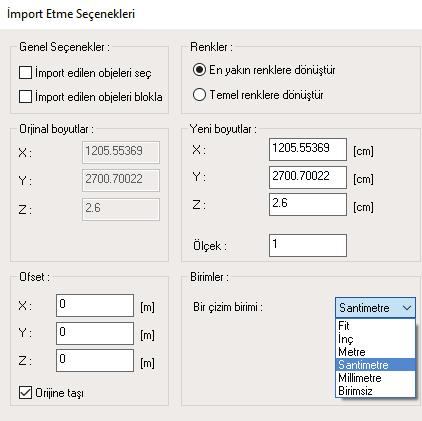 Proje import / export seçeneklerine yönelik yenilikler Orjine veya