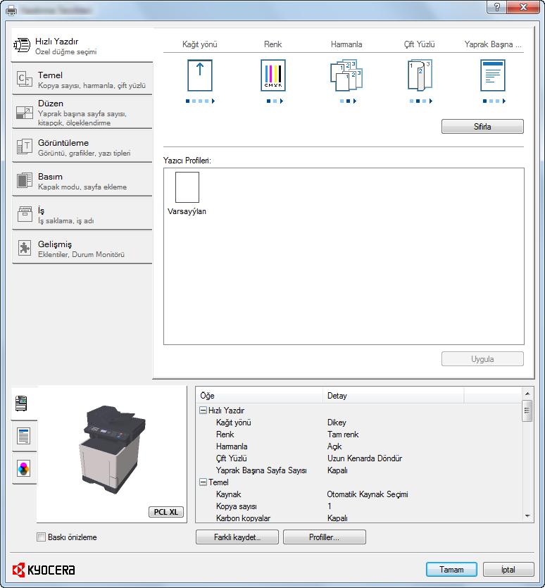 PC'den yazdırırken > PC'den yazdırırken PC'den yazdırırken Uygulamalardan belgeleri yazdırmak için aşağıdaki adımları izleyin. Bu bölümde, KX DRIVER kullanılarak yazdırma yöntemi sunulmaktadır.