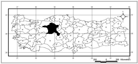 127 Harita 1.30. Phytoecia virgula (Charpentier, 1825): nın Türkiye deki Yayılışı EK-1.