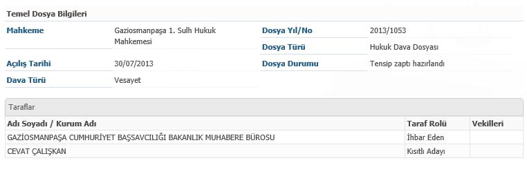 T.C. İSTANBUL GAZİOSMANPAŞA 1. SULH HUKUK MAHKEMESİ'NE Dosya Yıl /No : 2013/1053 ile ilgili 19.11.