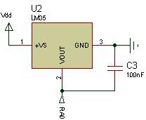 60µA dan daha az akım çekimi 1mA lık yüklenme için 0.1Ω luk düşük çıkış empedansı Kendi kendine ısınması 0.1 o C den daha azdır. Dışarıdan bir kalibrasyon gerektirmez. LM35 Uygulaması Şekil 1.