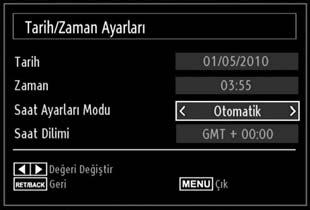 Zamanlayıcılar Zamanlayıcılar menüsünü görüntülemek için, MENU tuuna basınız ve veya tuunu kullanarak Kanal Listesini seçiniz. Kanal listesi menüsünü görüntülemek için OK tuuna basınız.