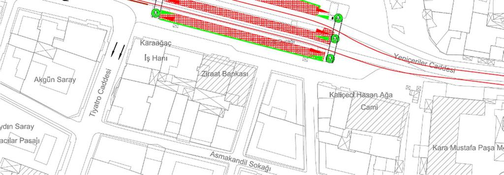 Bu koşullarda istasyon yolcu yoğunluğu 1,86 kişi/m² olarak elde edilmekte ve bu yoğunluk standart yoğunluk aralığının içinde kalmaktadır.