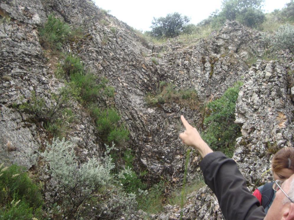 sıkışmaya bağlı çok fazla kıvrımlanmış tabakalar ve killeşmeye uğramış kireçtaşları