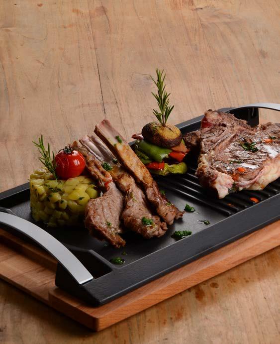 61 GRILL PAN IZGARA TAVA LV ECO GT 2647 T6 w: 26cm l: 50cm h:1,4cm - 6-8 5,87 kg Description: Griddle/Grill Plate, dual side, reversible. Integral metal handles. Dimension 26x47cm.