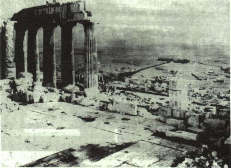 YUNAN MÎMARLIĞI Fotoğraf 17: Parthenon'un yandan görünüşü, Stillman 1869.