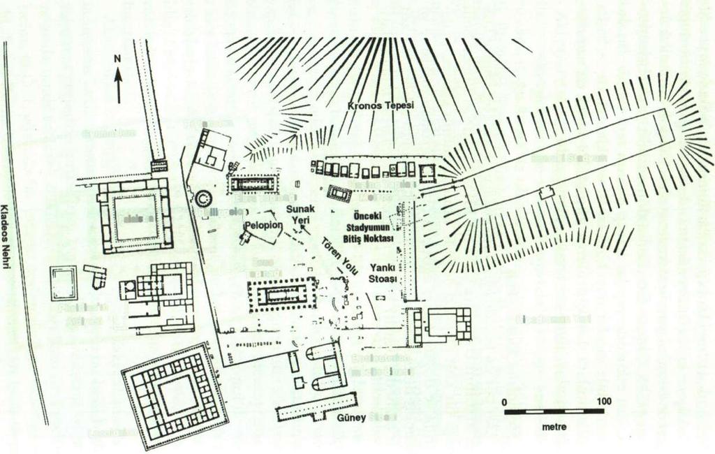 00 ON 0 1 ÜT i a- w, 3' Gymnasium Prytaneion a z > z 2 > W o< Sonraki Stadyum 0 1 12 5' Palaistra Tİeratapınağı Philippeio^