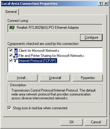 255.255.0 Windows 2000 IP Address Setup Başlat düğmesini tıklayın, Denetim Masası'nı tıklayın.