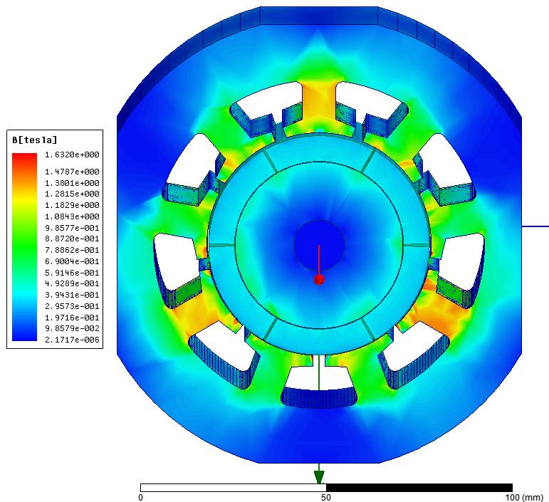 Şekil 3.27 de 3D analiz sonucunda stator sargılarında endüklenen gerilim dalga şekli verilmiştir. Gerilim dalga şekli trapezoidal formundadır ve tepeden tepeye değeri 101.5 V tur.