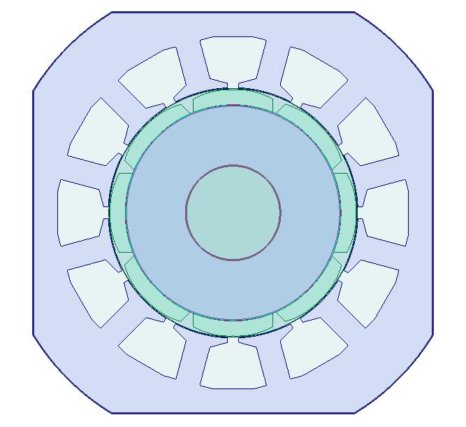 motor geometrisi için sınır koşullar tayin edilmiştir. Aşağıda yer alan şekil 4.4 te 12/8 SMSM için sınır koşulları görülmektedir. Şekil 4.